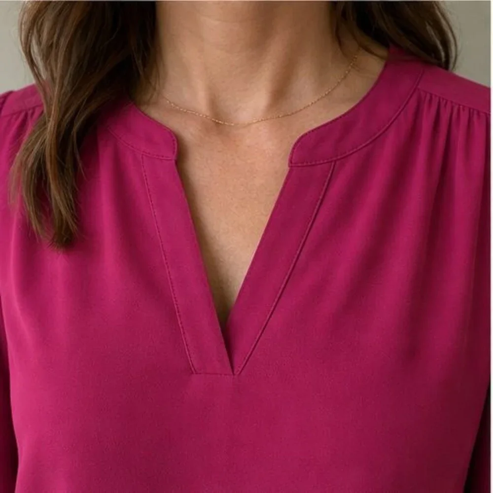 Burgundy Tie Neck Blouse